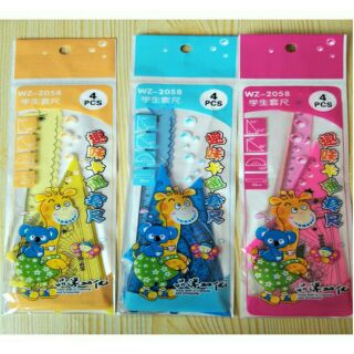 Bộ thước kẻ 4 món cho bé
