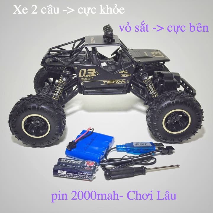 Xe điều khiển từ xa địa hình SIÊU HẦM HỐ Monster Vỏ Sắt-Pin Trâu