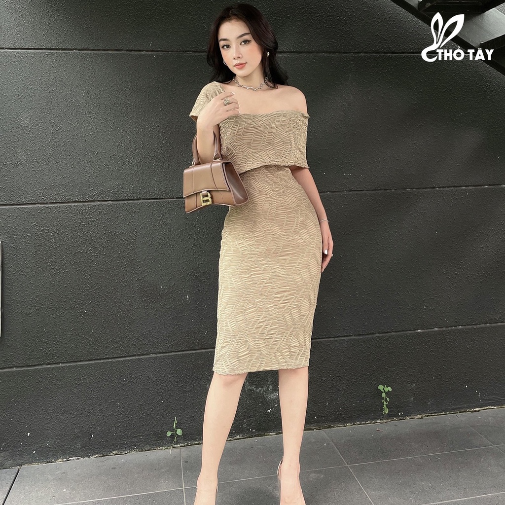Đầm body lệch vai sang trọng THỎ TÂY D459X278