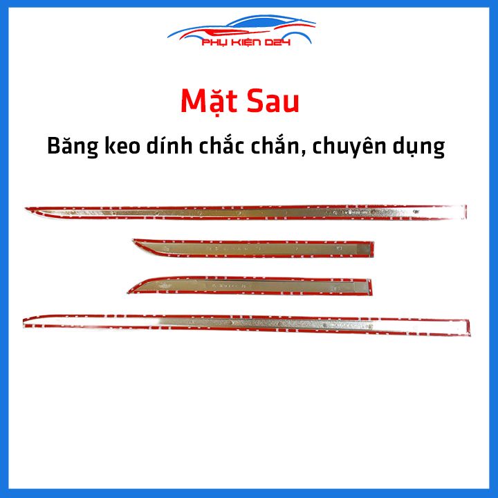 Bộ ốp nẹp sườn Accent 2018-2019-2020 mạ crom bản to trang trí làm đẹp xe