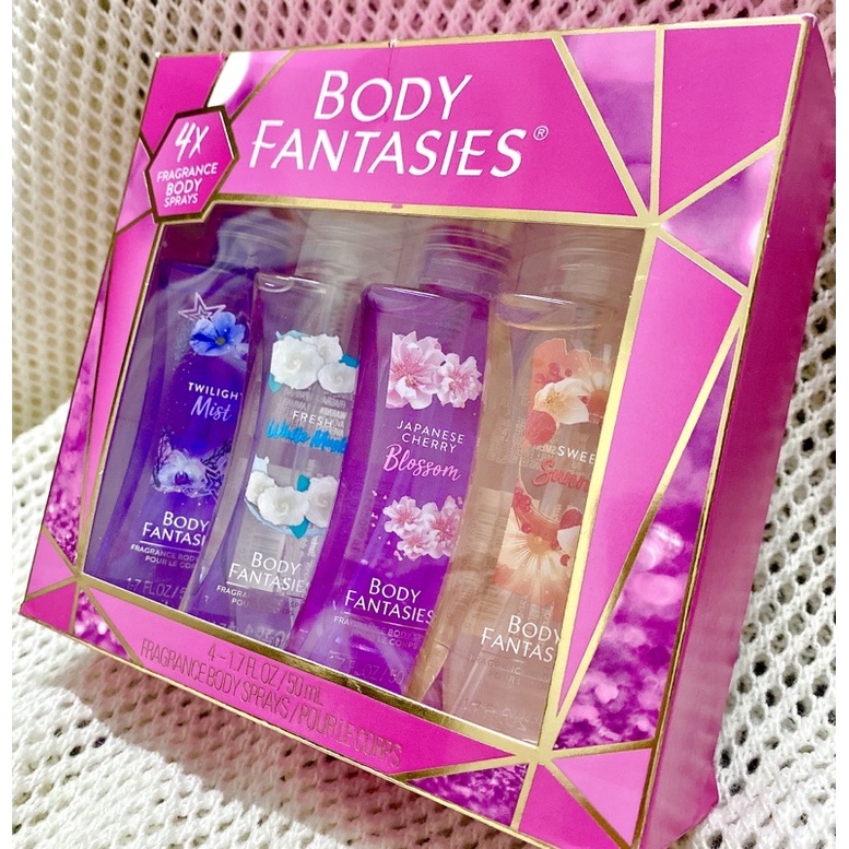 [Hàng USA] Set Fragrance Body Sprays / Giftset Xịt Thơm Body Fantasies 4 x 50ml (4 x 1.7 fl oz)