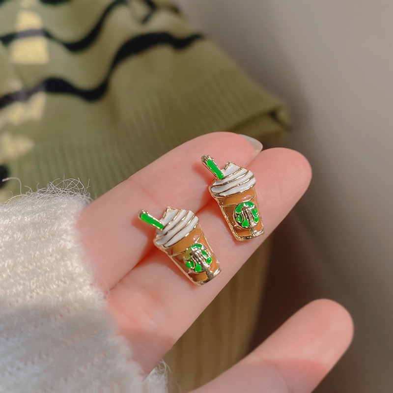 Khuyên Tai Hình Trà Sữa Dễ Thương Phong Cách Mùa Hè 2022