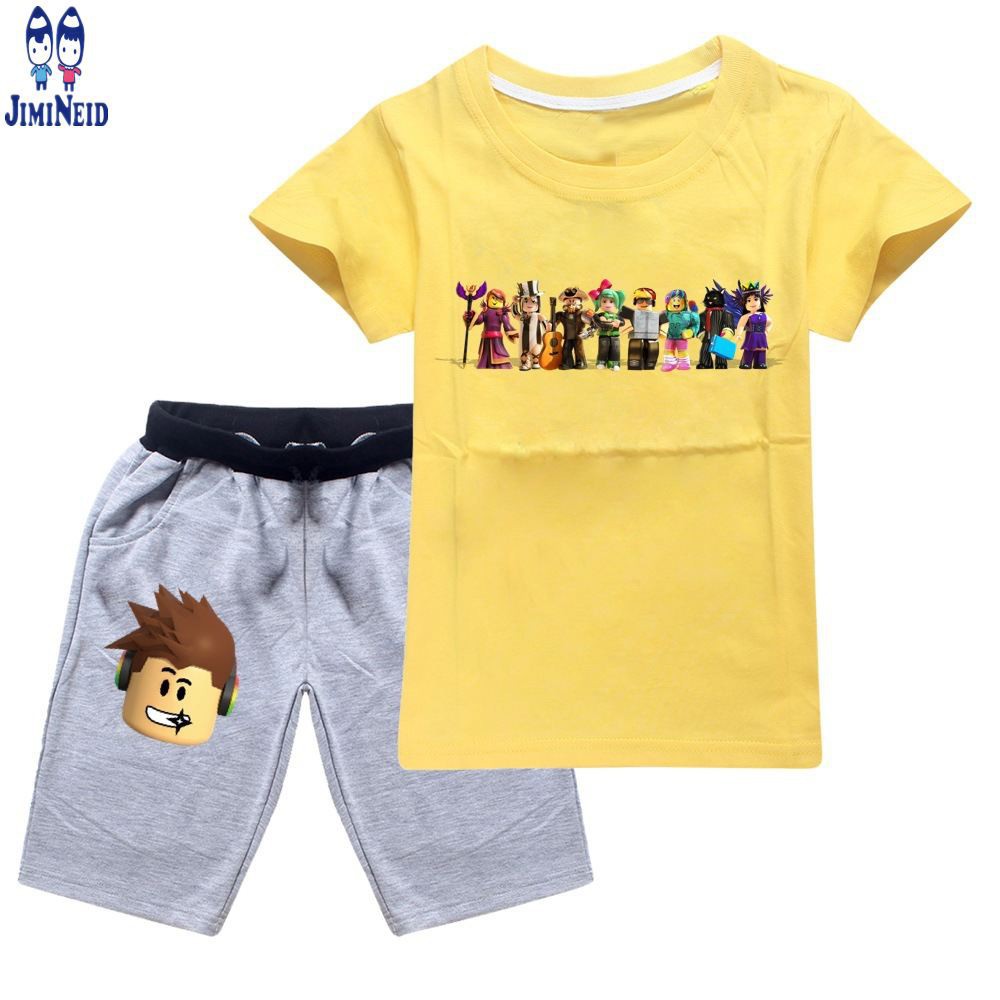 【JD】Summer hot sale ROBLOX Baby Boy Girls Clothes Short-sleeved cotton T-shirt + shorts 2-piece set