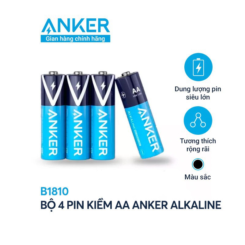 Pin Kiềm AA ANKER Alkaline (Bộ 2 Pin/4 Pin) - B1810