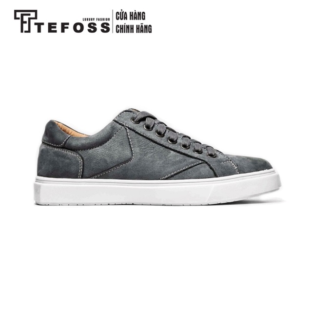 TEFOSS- Giày da thật thể thao nam HN458 sneaker size 38-43 tông xám rất sang và trẻ trung