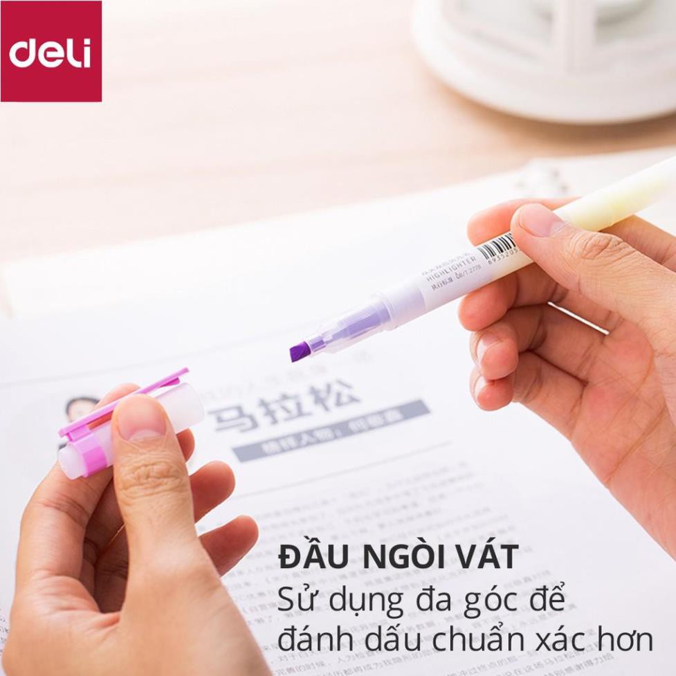 Set bút highlight nhấn dòng đa năng Deli - dùng để ghi nhớ - hộp 5 chiếc - S619 [Deli]