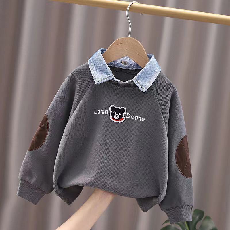 Áo Thun Sweater Phong Cách Hàn Quốc Phương Tây Thời Trang Thu Đông Mới 2022 Dành Cho Bé Trai
