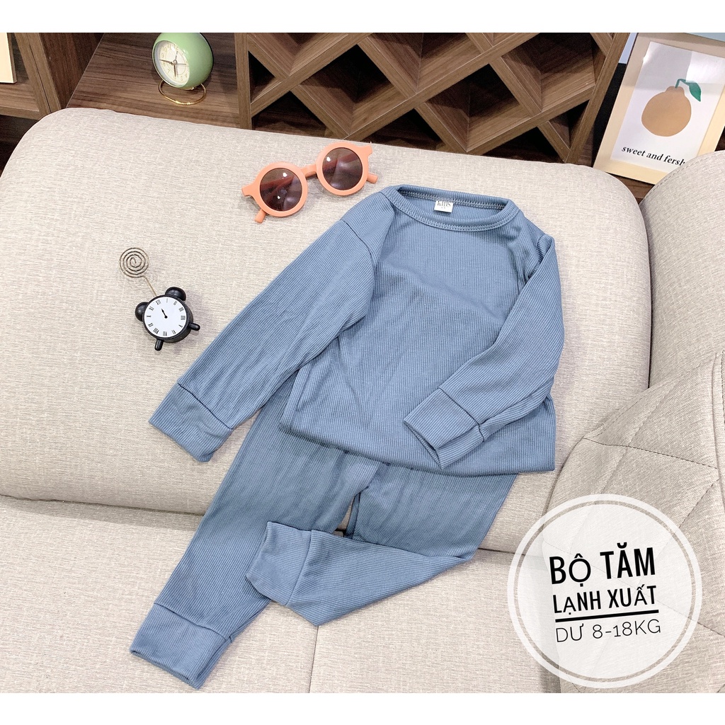 Bộ len tăm dài tay cho bé trai bé gái 8-18kg, vải mềm mịn, co giãn 4 chiều nhiều màu lựa chọn - BO105