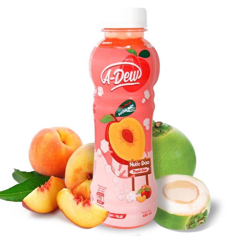 Nước Đào Thạch Dừa A-Dew 450ml Lốc 6 chai