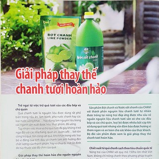 Nước cốt chanh 100A Chavi chai 1lít – Chiết xuất từ chanh tươi chất lượng, tạo vị chua tự nhiên.