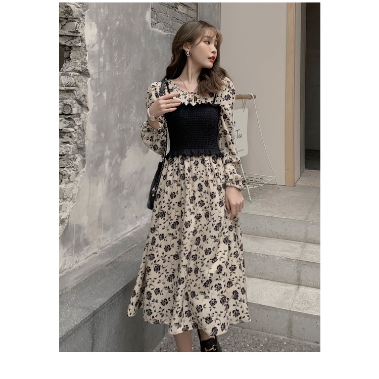 Set Kiểu Pháp Hai Mảnh ⚡️ẢNH THẬT⚡️ Set Hoa Gồm Áo Đen Và Váy Xinh Xắn | BigBuy360 - bigbuy360.vn