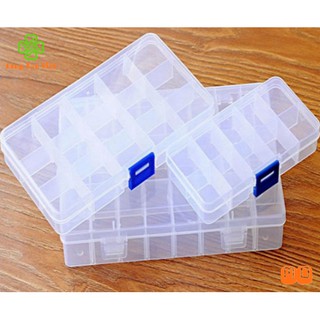 Hộp đựng linh kiện nhựa plastic trong suốt 10/15/24 ngăn