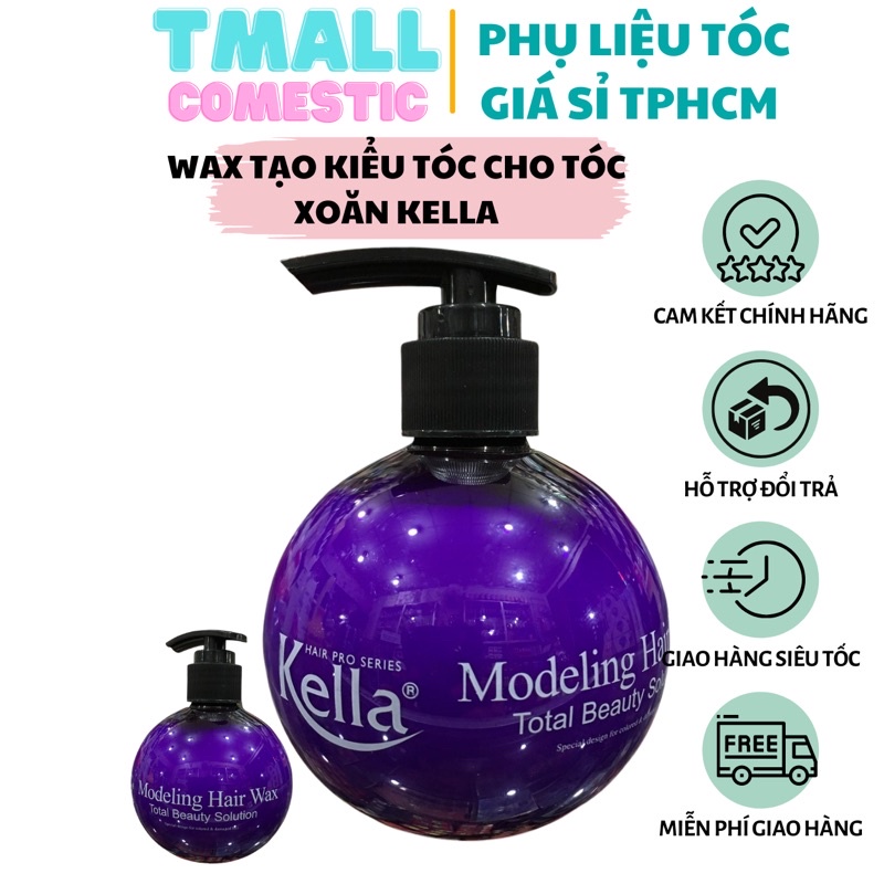 Wax Kella tạo kiểu tóc dành cho tóc uốn xoăn 250ml