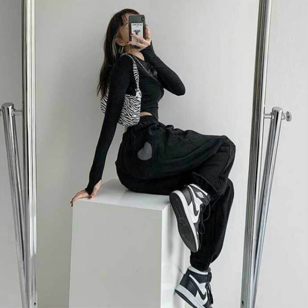 Quần Jogger Nữ Ống Rộng Có Bo Chất Kate Mềm Mịn Thiết Kế Tim Sau Cực Chất | BigBuy360 - bigbuy360.vn