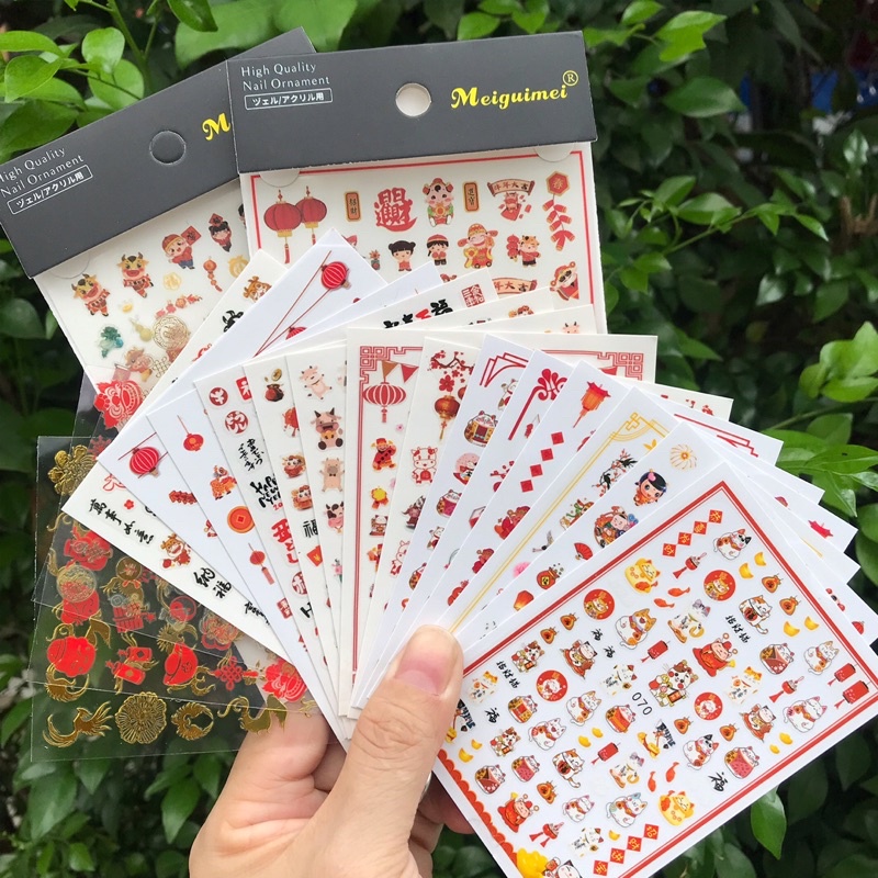 Sticker dán móng nail trang trí Tết