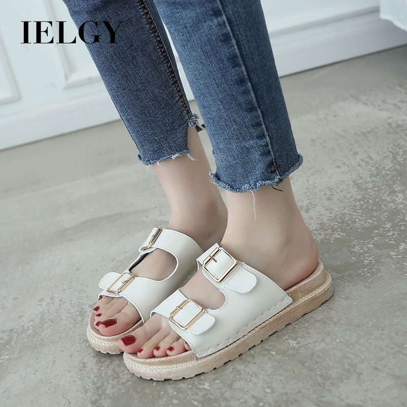 Dép đế bằng IELGY kiểu hở ngón thời trang Hàn Quốc cho nam và nữ