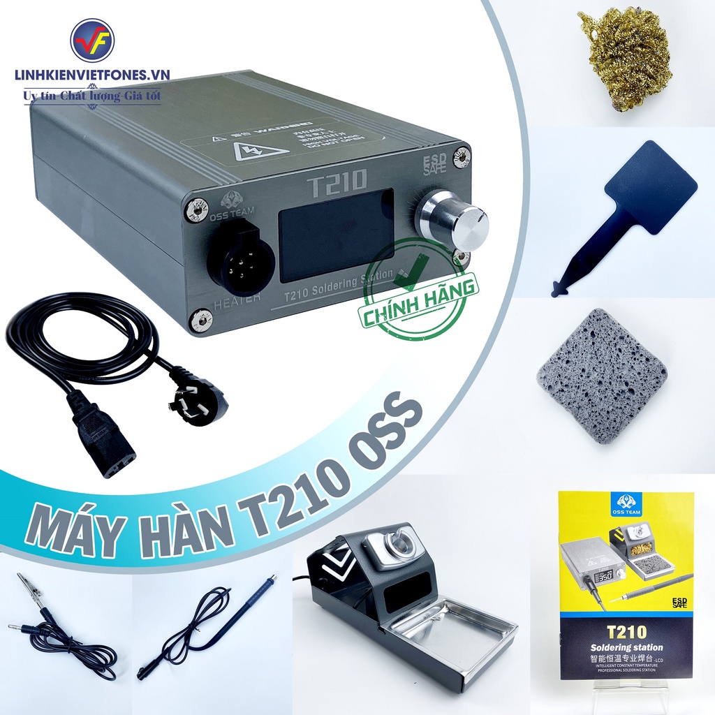 Máy Hàn OSS T210 chính hãng công suất 75W, dãy nhiệt 150 ~ 450 độ, tự động ngủ