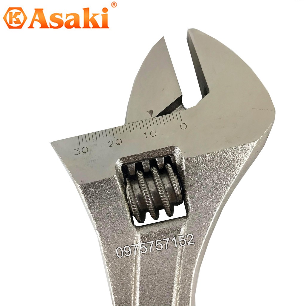 Mỏ lết xi mờ cao cấp Asaki AK-0055 10inch - 250mm (Mở tối đa 30mm)