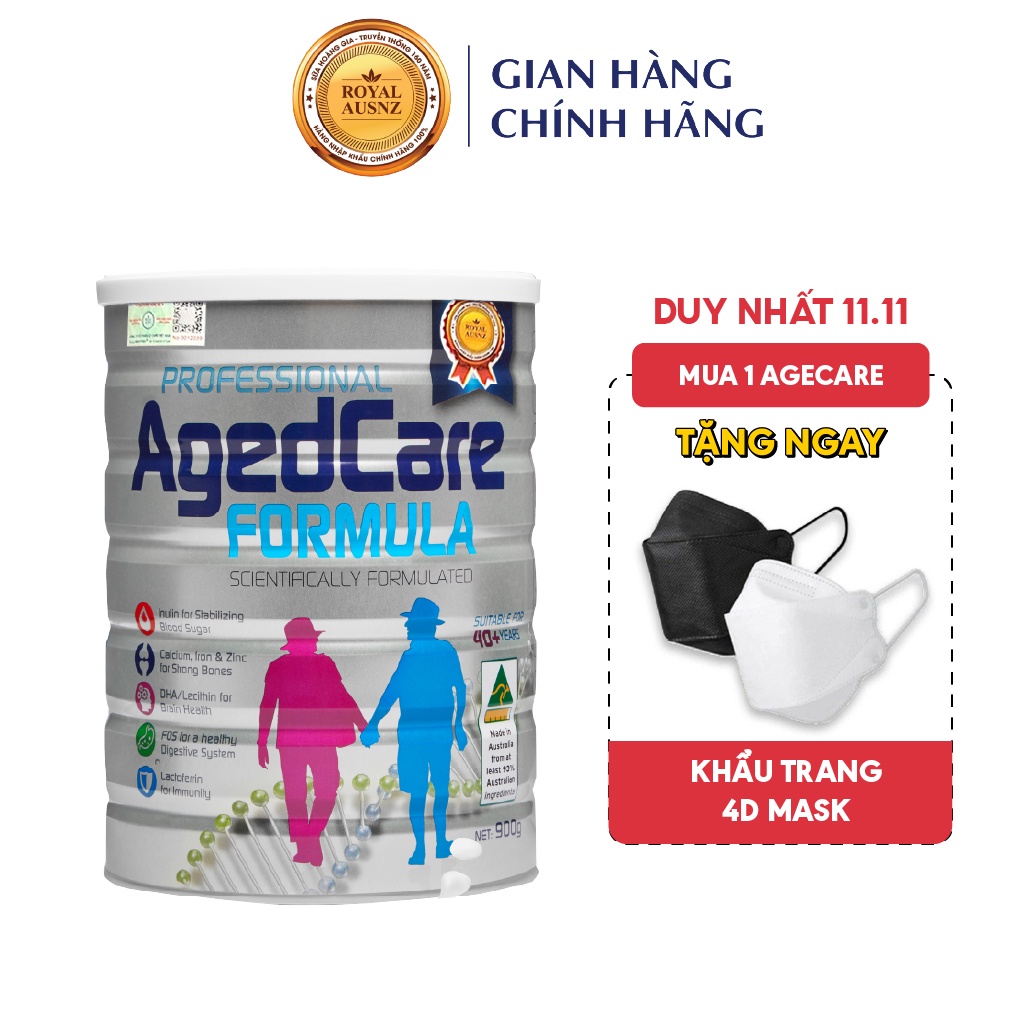 Sữa Bột Hoàng Gia Úc AGED CARE FORMULA Bổ Sung Dinh Dưỡng Cho Người Trên 40 Tuổi 900g