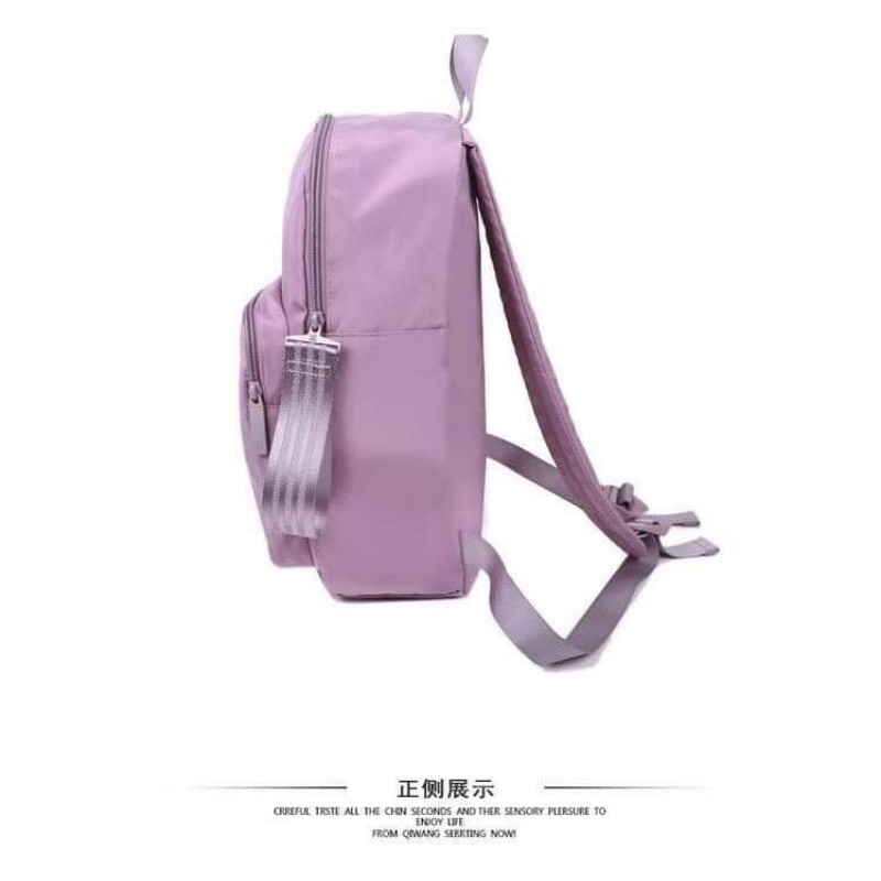 Balo ADIDAS xuất Âu xịn dập logo mờ vải dù màu trơn tím, đen