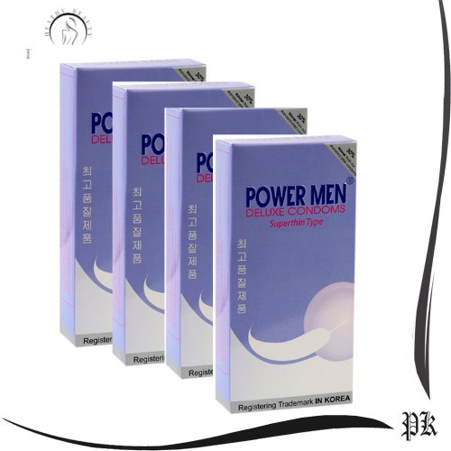 COMBO 4 hộp Bao Cao Su Power Men Superthin Type tím hộp 12 chiếc sản phẩm cao cấp