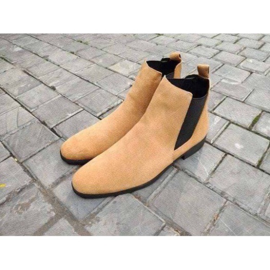 Giày thời trang nam phong cách Chelsea Boots màu nâu chất liệu da lộn | BigBuy360 - bigbuy360.vn