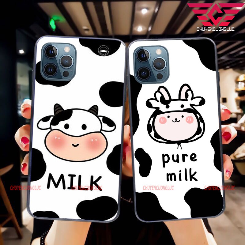 [HOT] ỐP LƯNG IPHONE HÌNH BÒ SỮA IPHONE X/ XR/ XSMAX/ 11/ 11 PRO/ 11 PROMAX MẶT SAU BẰNG KÍNH