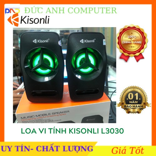 Loa vi tính Kisonli L-3030 có đèn led 7 Màu Thay Đổi - bass mạnh - Hàng Chính Hãng- Bảo Hành 12 Tháng