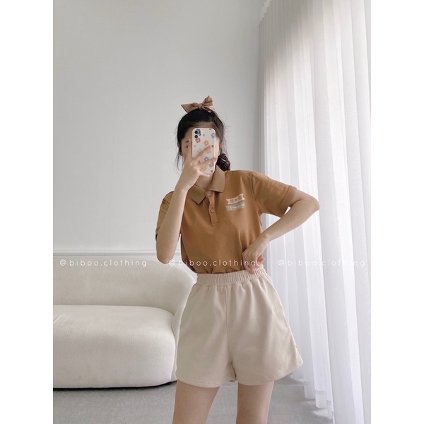 BIBOO - Áo polo có cổ tay ngắn form unisex nam nữ FOLLOW YOUR HEART chất liệu cotton cao cấp