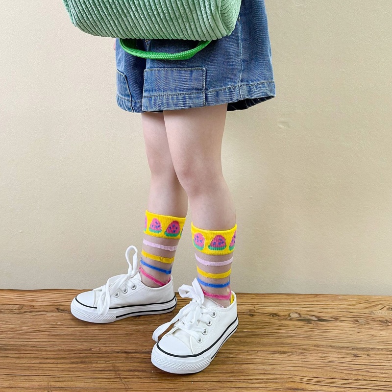 Set 3 Đôi Vớ Siêu Mỏng Phối Lưới Trong Suốt Thời Trang Mùa Hè Cho Bé Trai Và Gái