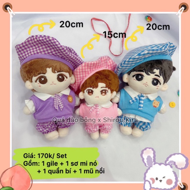 | OUTFIT DOLL | Set “Cute” cho doll 15cm, 20cm, IDV