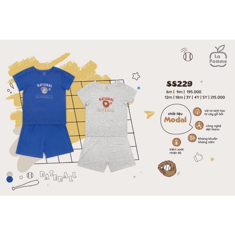 [LA POMME] bộ tay ngắn cho bé LA POMME