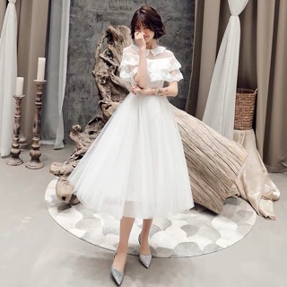 Váy prom trắng #adl0021
