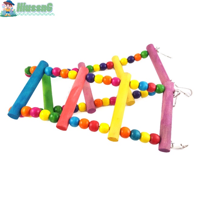 Thang Dây Đồ Chơi Bằng Gỗ Nhiều Màu Sắc Dành Cho Vẹt