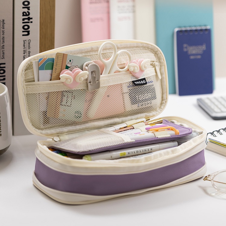 Túi Đựng Bút Chì Sức Chứa Lớn Đa Năng Chống Thấm Nước Đơn Giản Cho Học Sinh