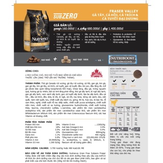 Thức ăn hạt cho mọi giống chó mọi lứa tuổi Nutrience Subzero