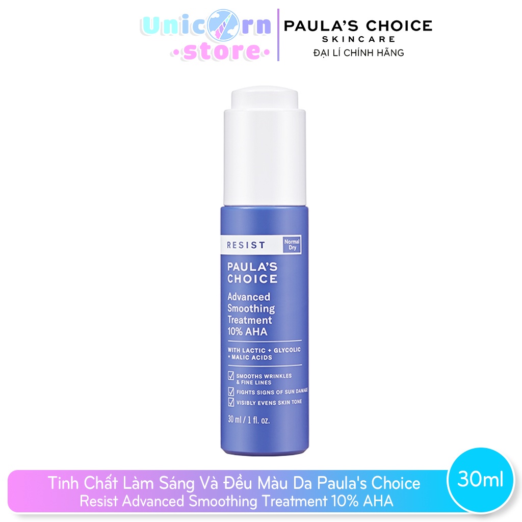 Tinh Chất Làm Sáng Và Đều Màu Da Chứa 10% AHA Paula's Choice Resist Advanced Smoothing Treatment 10% AHA 30ml