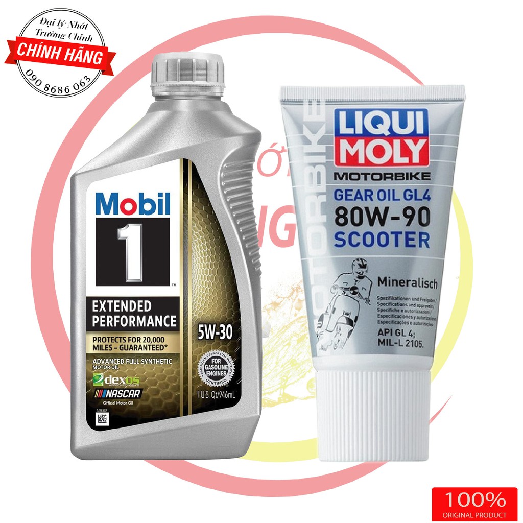 COMBO NHỚT MOBIL 1 5W30 + NHỚT HỘP SỐ LIQUI 150ML