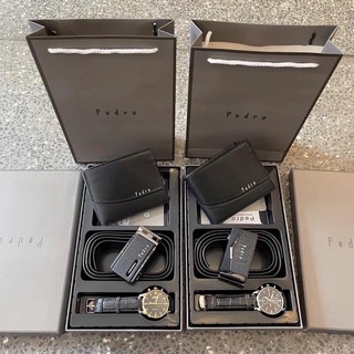 Set 3 món thắt lưng ví nam pedro 3 in 1