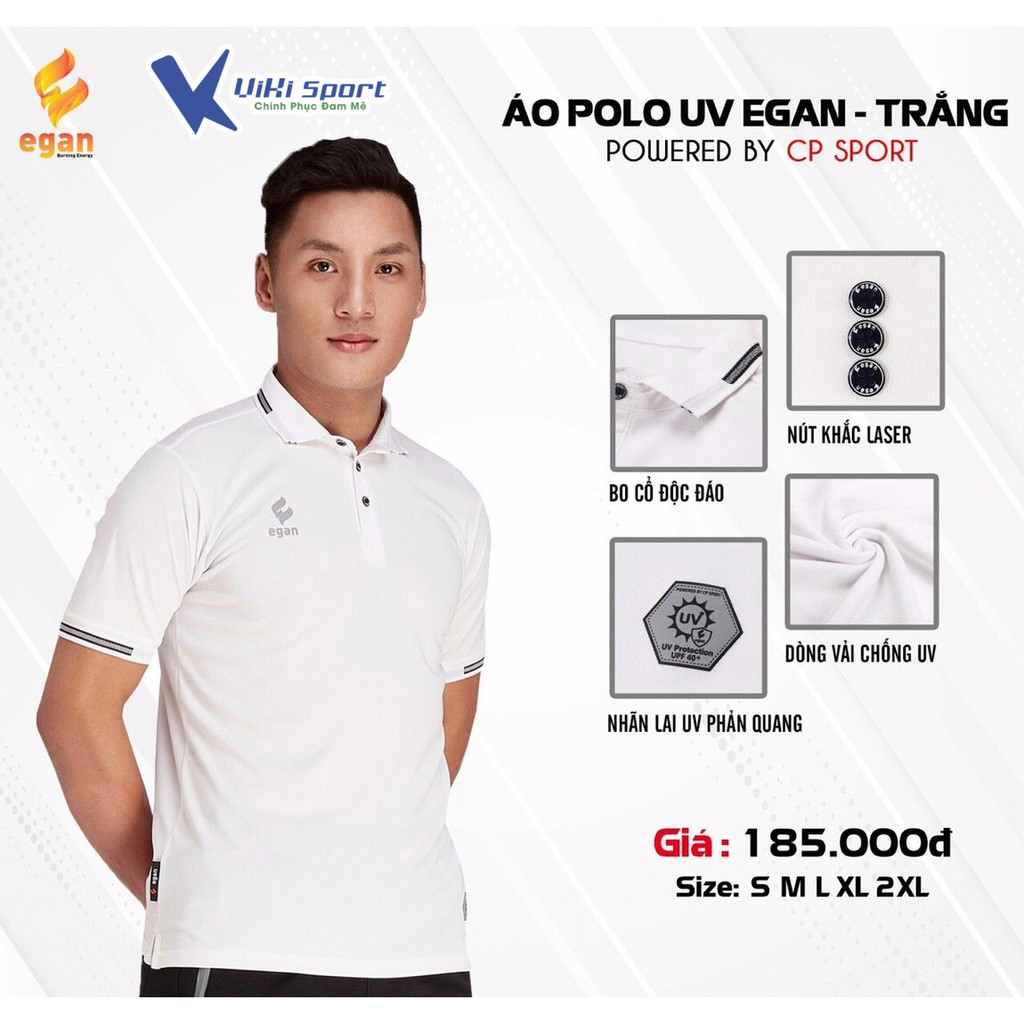 Áo Polo UV Egan - Màu Trắng - ViKi Sport