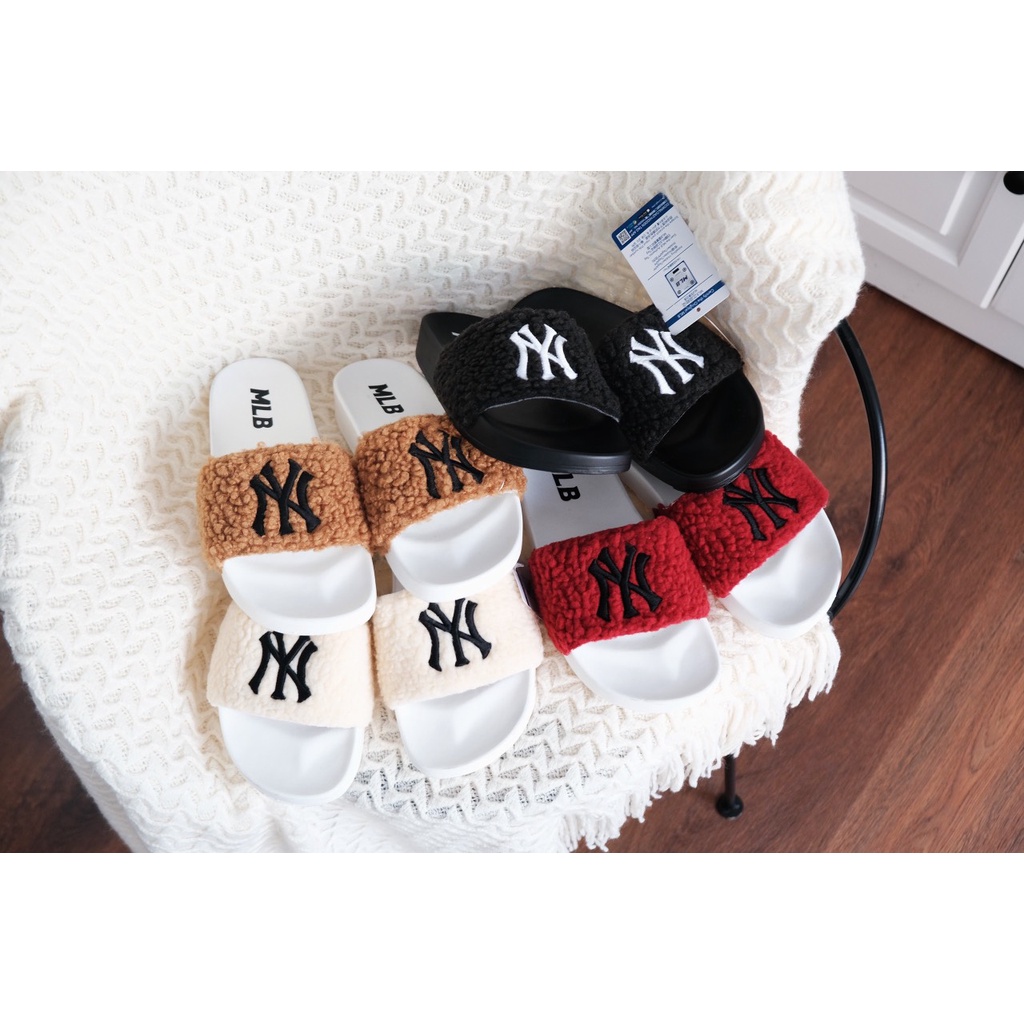 [ Kèm Hộp ] Dép Lông Nữ N.Y Quai Ngang Cao Cấp, Xịn Xò