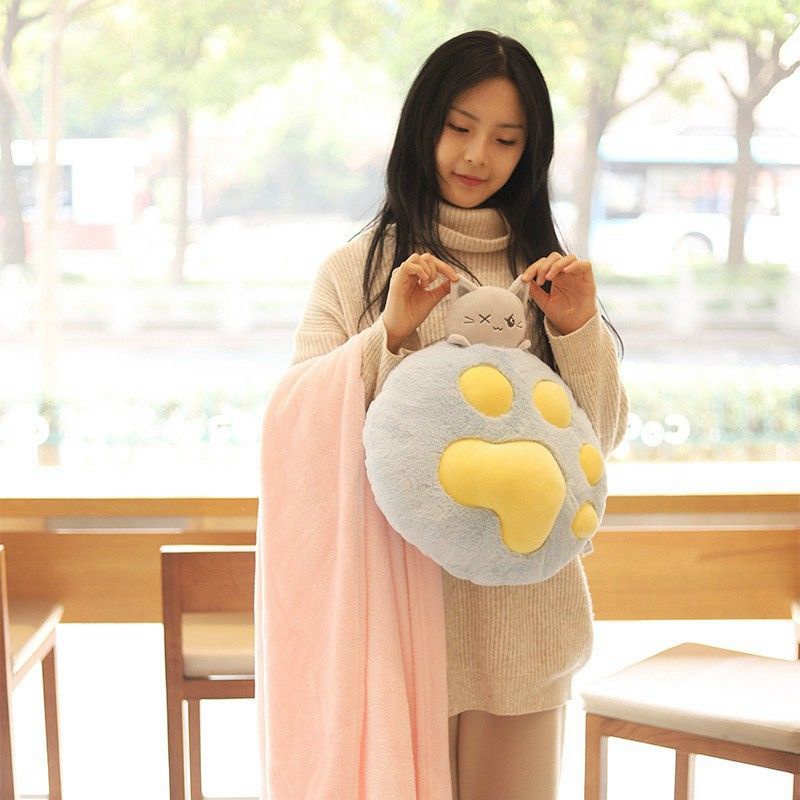 Bộ chăn gối văn phòng hoa quả gối tựa lưng gối ôm gối tựa lưng ô tô gối tựa lưng văn phòng dễ thương 3in1