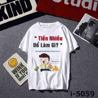 Áo thun cotton in họa tiết chữ hot