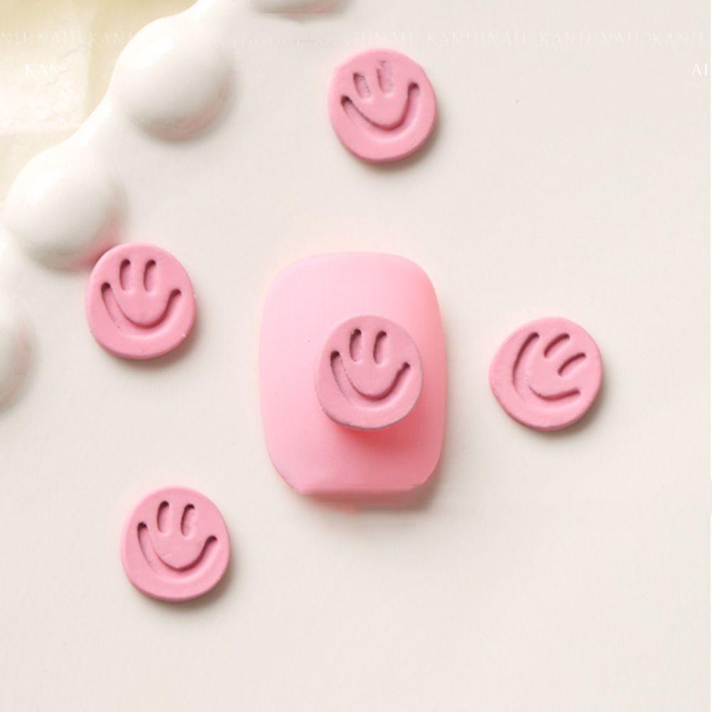 OCEANMAP Phụ Kiện Trang Trí Móng Tay Hình Mặt Cười Dễ Thương DIY