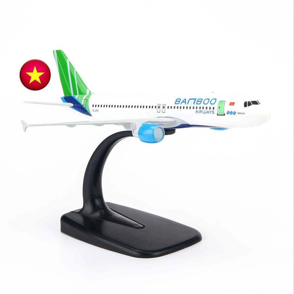 Mô hình máy bay Bamboo Airways Airbus A320 16cm Everfly