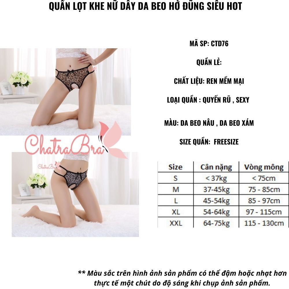 Quần lọt khe nữ dây da beo hở đũng siêu hot