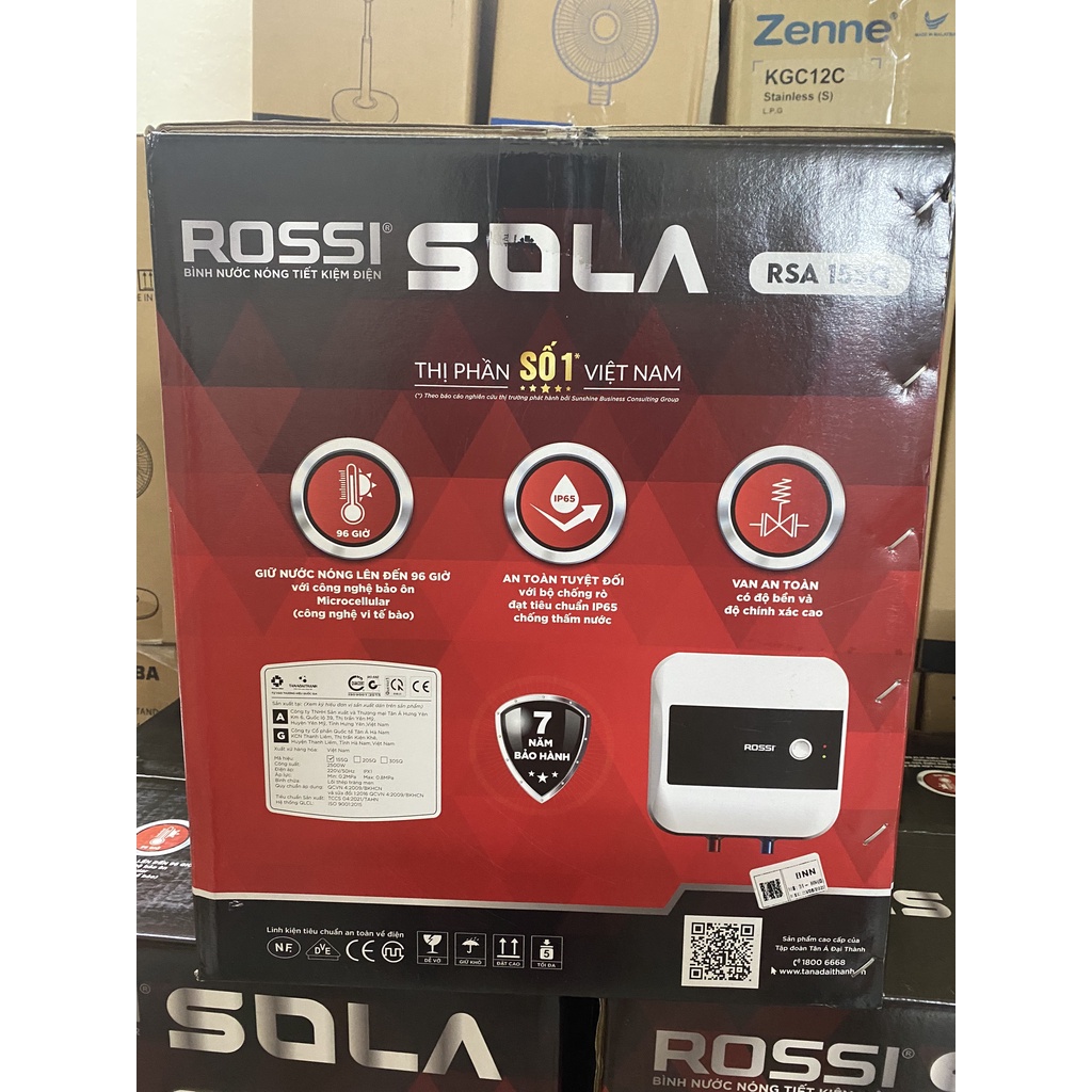 Bình nóng lạnh Rossi Sola RSA-15SQ, 20SQ, 30SQ Dung tích 15L, 20L, 30L - Hàng chính hãng
