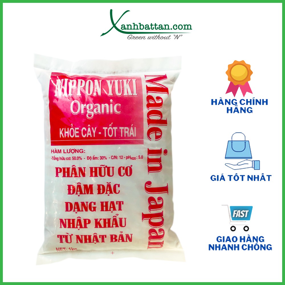 Phân Hữu Cơ Nippon Yoki Nhật Bản Dùng Cho Hoa Kiểng, Hoa Hồng, Cỏ Thảm Túi 1 Kg