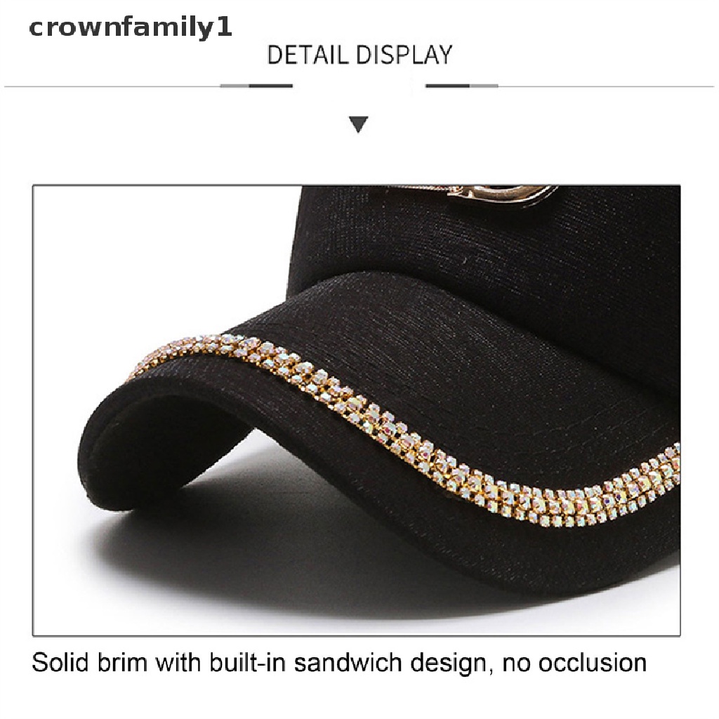 Mũ Lưỡi Trai cotton Đính Đá Chữ D crownfamily1 Phong Cách hip hop Cho Nữ