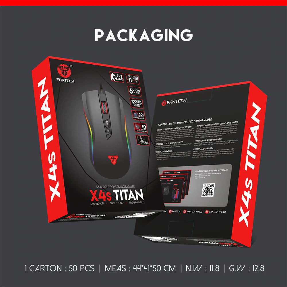 Combo chuột Gaming Fantech TITAN X4S kèm lót chuột